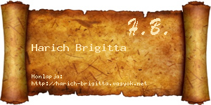 Harich Brigitta névjegykártya